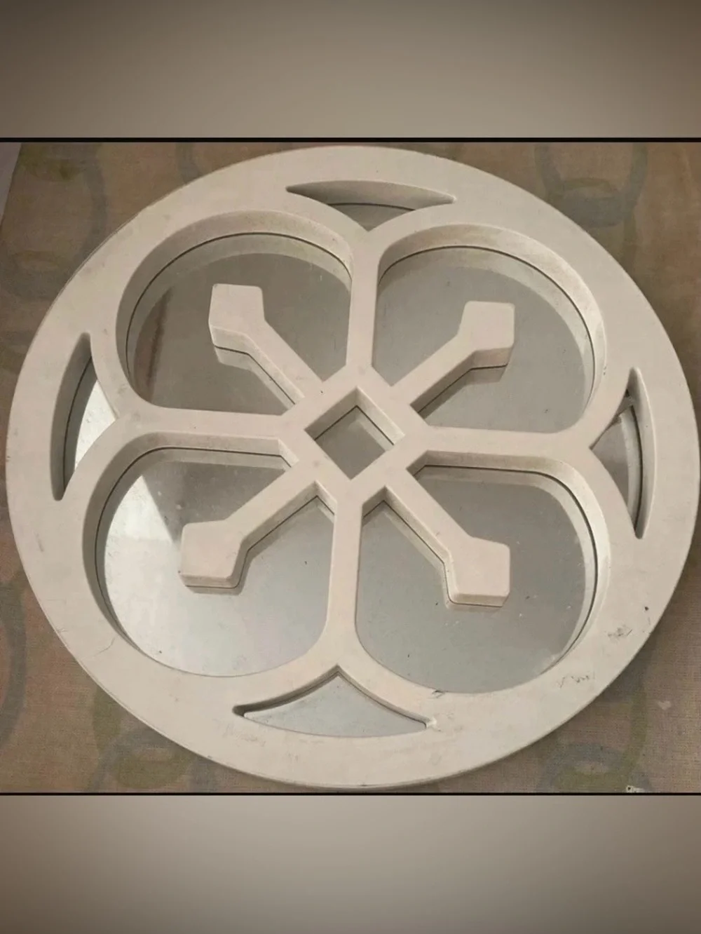 Element Round Decorative Wall Mirror in White
